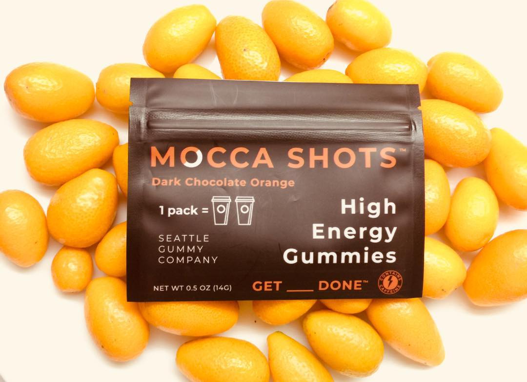 Mocca Shots Energy Gummies with Caffeine | 12-Pack - Dark Chocolate Orange