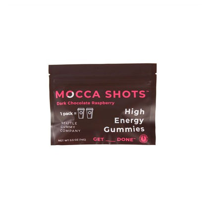 Mocca Shots Energy Gummies with Caffeine | 12-Pack - Dark Chocolate Raspberry