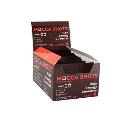 Mocca Shots Energy Gummies with Caffeine | 12-Pack - Dark Chocolate Orange